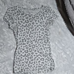 Gray Leopard Print Women's Top.